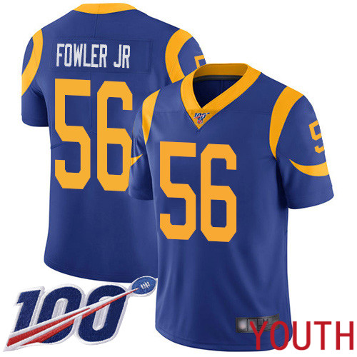 Los Angeles Rams Limited Royal Blue Youth Dante Fowler Jr Alternate Jersey NFL Football 56 100th Season Vapor Untouchable